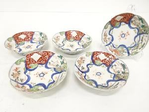 古伊万里　染付　赤絵　兎　なます皿　5客揃